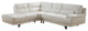 Vivian Leather Craft Sectional, Ivory White