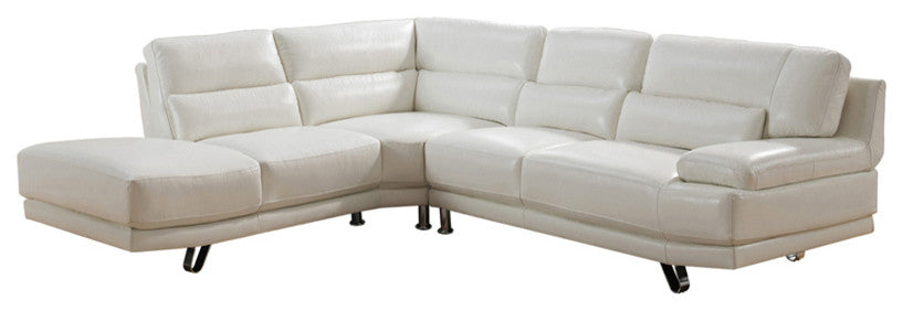 Vivian Leather Craft Sectional, Ivory White