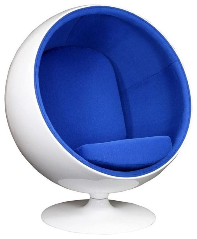 Modern Blue Kaddur Fiberglass Lounge Chair