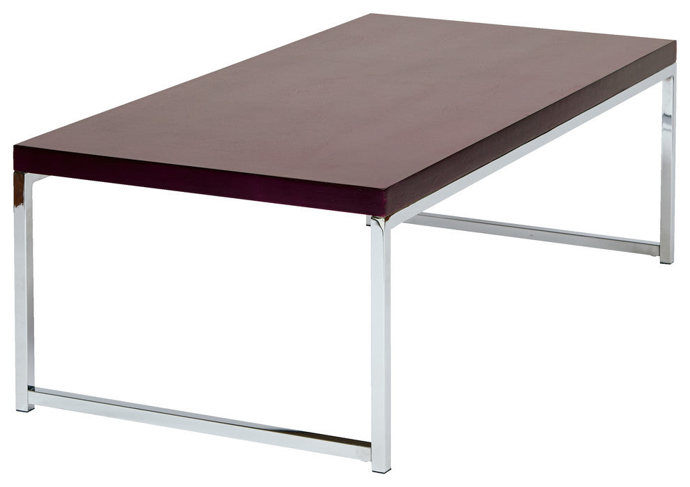 Wall Street Coffee Table, Espresso, Espresso/Chrome