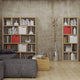 Open bookcase high narrow shelves, White/Layeredge