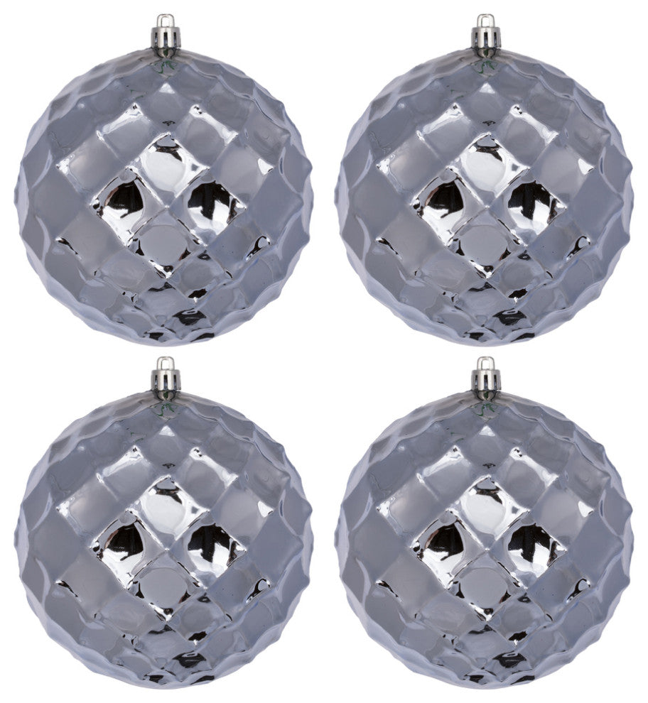 Shiny Diamond Bauble Christmas Ornament , Lilac, 4.75"