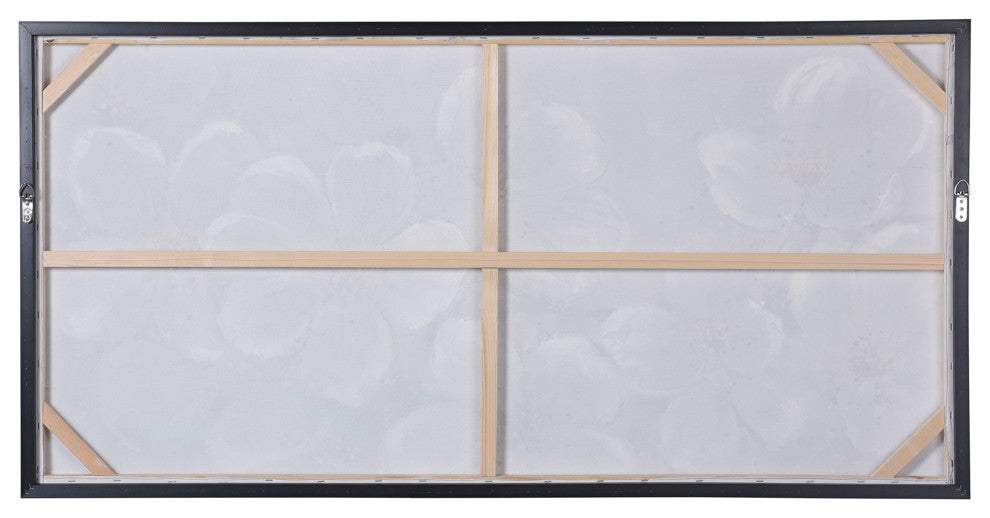 White Plumerias, Bloom Art Print on Canvas- Framed