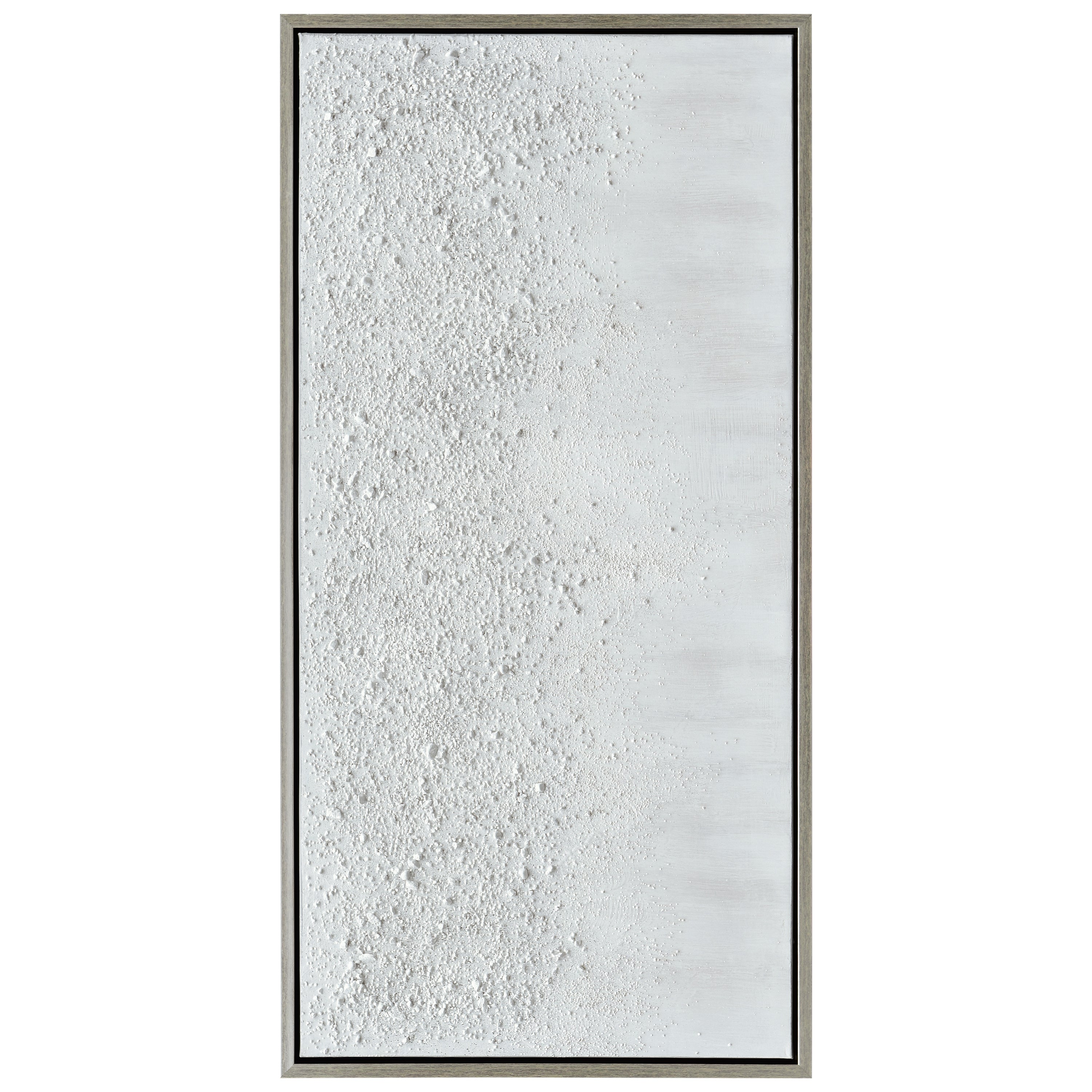 White Snow B Textured Metallic Hand Painted Wall Art Framed Canvas