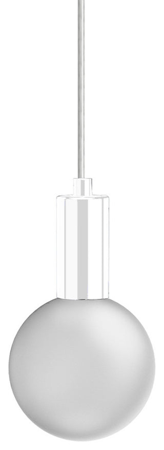 Globe Small 3" Frosted Acrylic Single Pendant - White Socket