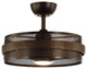 21 in Indoor Bronze Gold Farmhouse Rattan Caged Ceiling Fan With Remote Kit