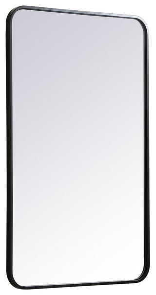 Ellis Soft Corner Metal Rectangular Mirror, Black, 22" x 36"