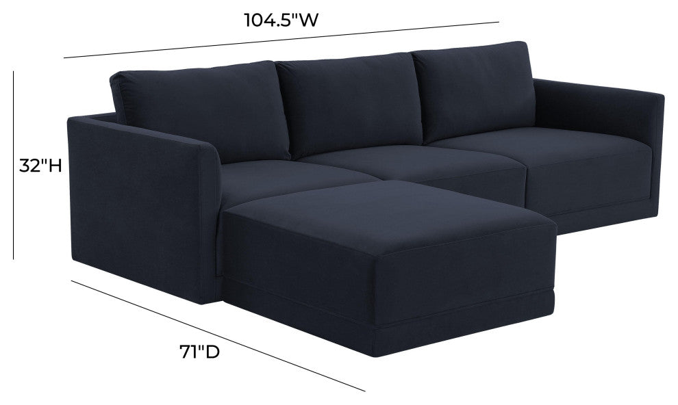 Willow Navy Modular Sectional