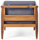 Bianca Outdoor Acacia Wood Club Chairs with Cushions, Teak + Dark Gray, Single