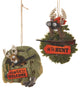 Hunting Deer On the Hunt Welcome Hunters Christmas Holiday Ornaments Set of 2