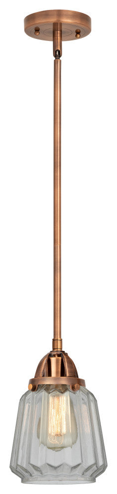 Chatham Mini Pendant, Antique Copper, Clear, Clear