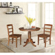 36" Round Extension Dining Table with Leaf and 2 Madrid Ladderback Chairs