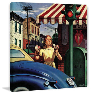 "Dripping Cones" Painting Print on Canvas by Stevan Dohanos