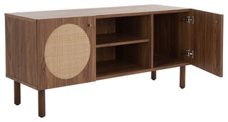 Safavieh Ophelia 2 Door 2 Shelf Media Stand, Walnut/Natural