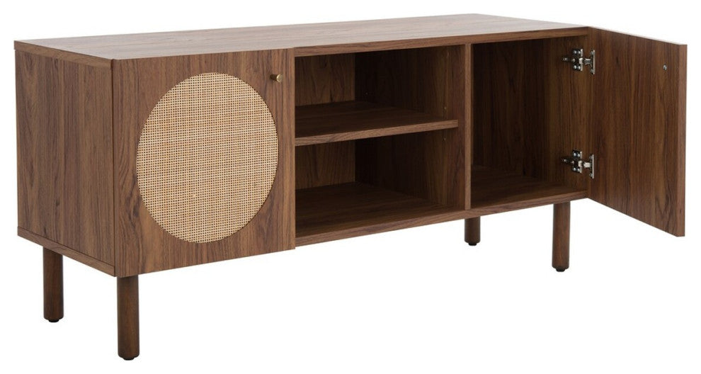 Safavieh Ophelia 2 Door 2 Shelf Media Stand, Walnut/Natural