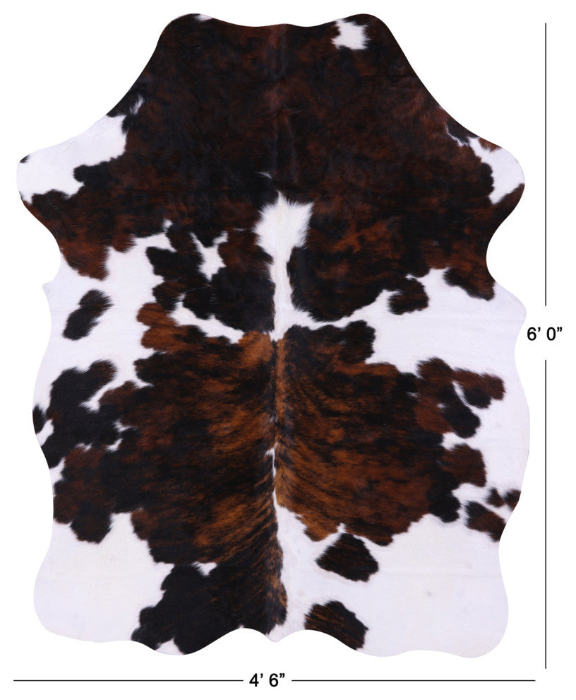 6' 0" X 4' 6" Tricolor Natural Cowhide Rug C1897