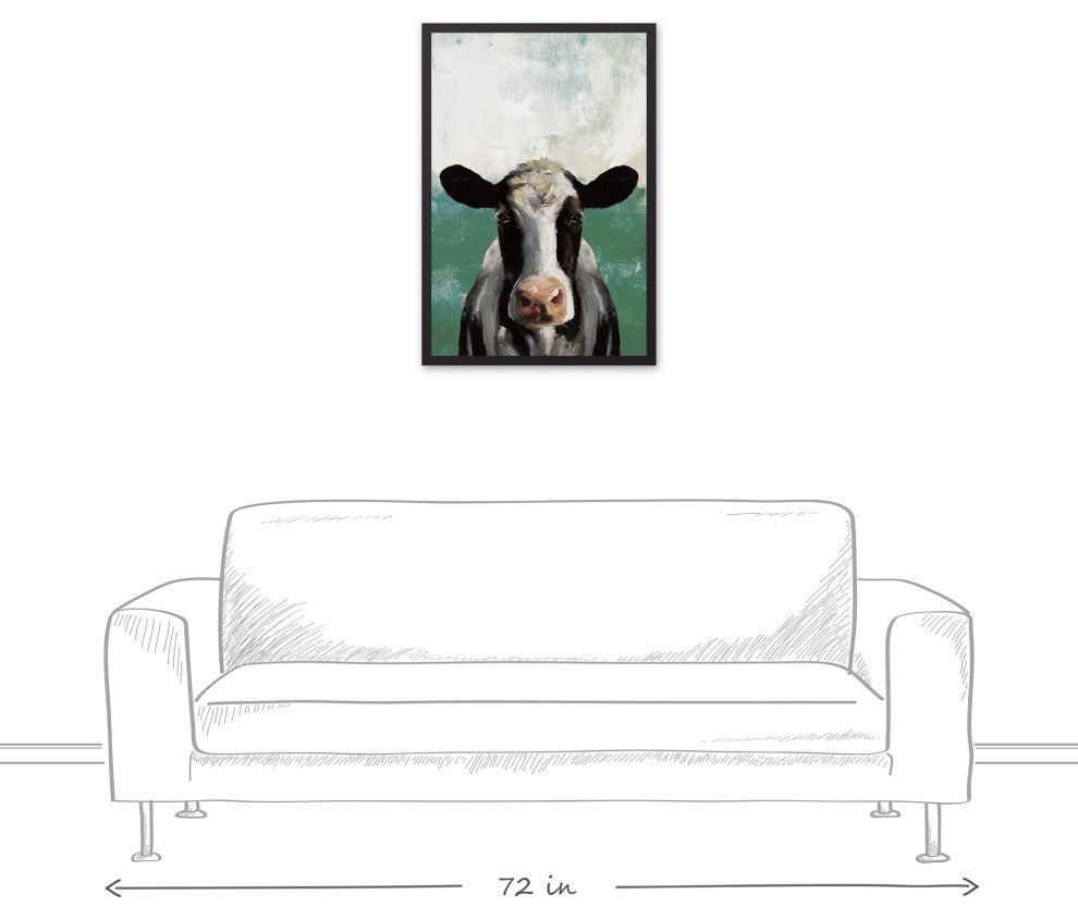 Cow Green Field 20x30 Black Framed Canvas