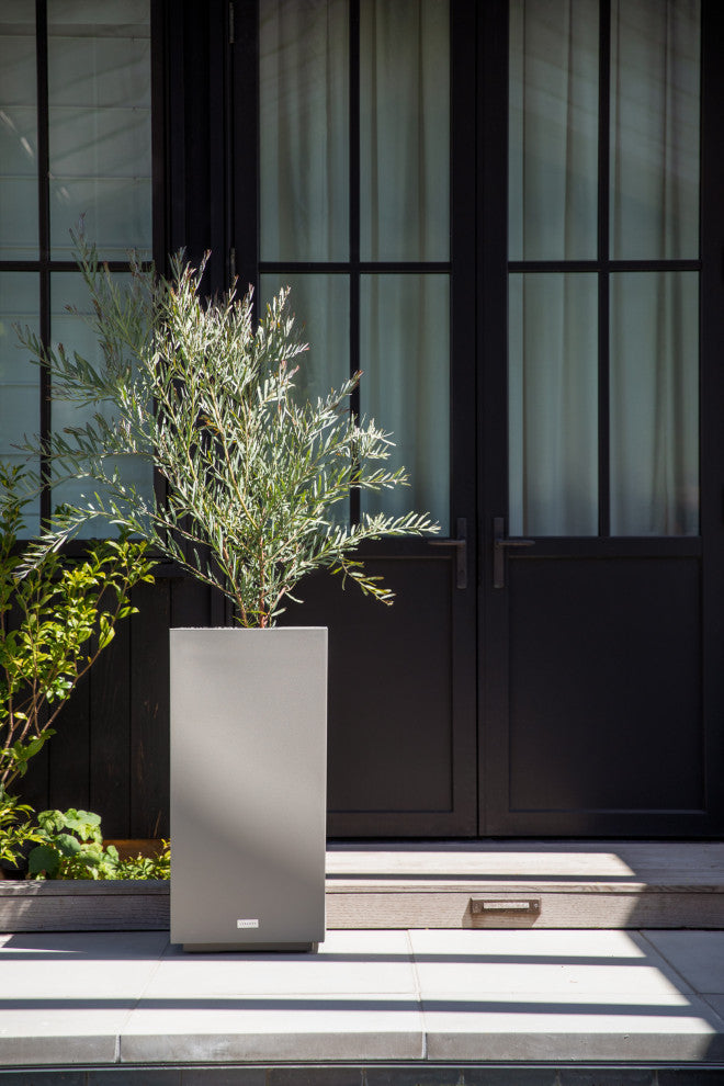 Veradek Block Series Pedestal Planter, Grey, Tall