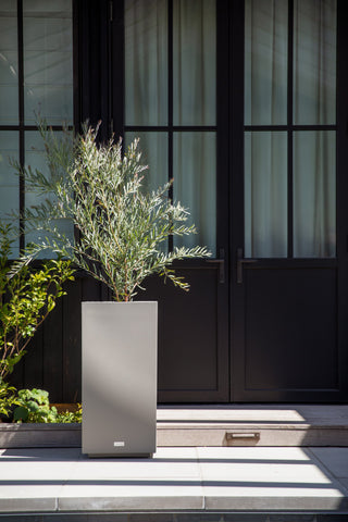 Veradek Block Series Pedestal Planter, Grey, Tall