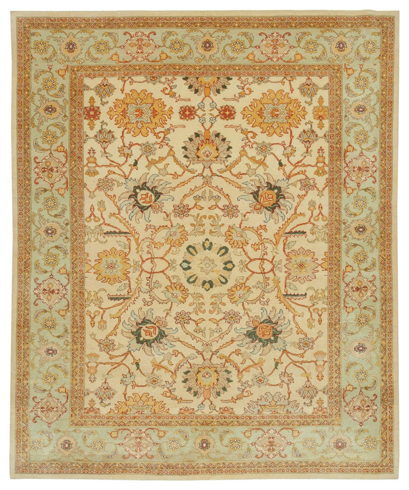 Rug N Carpet - Handwoven Oriental 8' 2" x 9' 10" Wool Oushak Area Rug
