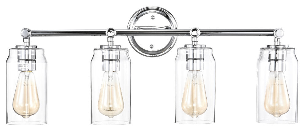 CHLOE Lighting Joyce Contemporary 4-Light Bath Vanity Fixture, Chrome