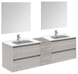 60" Vanity Set with Mirror and Sink Sansa by Royo, Sandy Grey, 76"