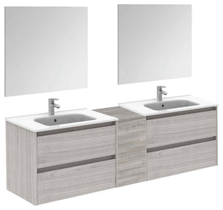 60" Vanity Set with Mirror and Sink Sansa by Royo, Sandy Grey, 76"