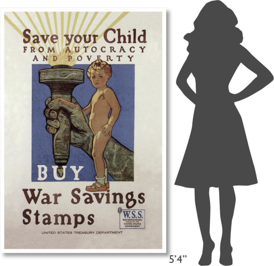 "WWI: Save Your Child" Digital Paper Print by Herbert Andrew Paus, 42"x62"