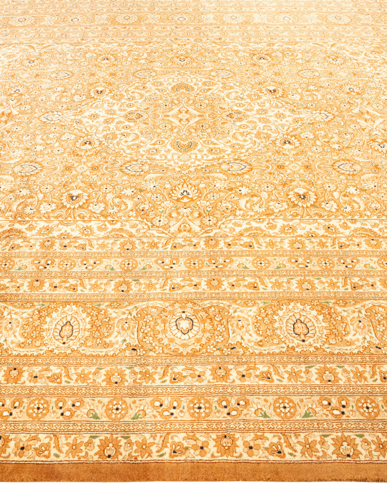 Pawar One-of-a-Kind Hand-Knotted Area Rug Yellow, 8'1"x10'4"