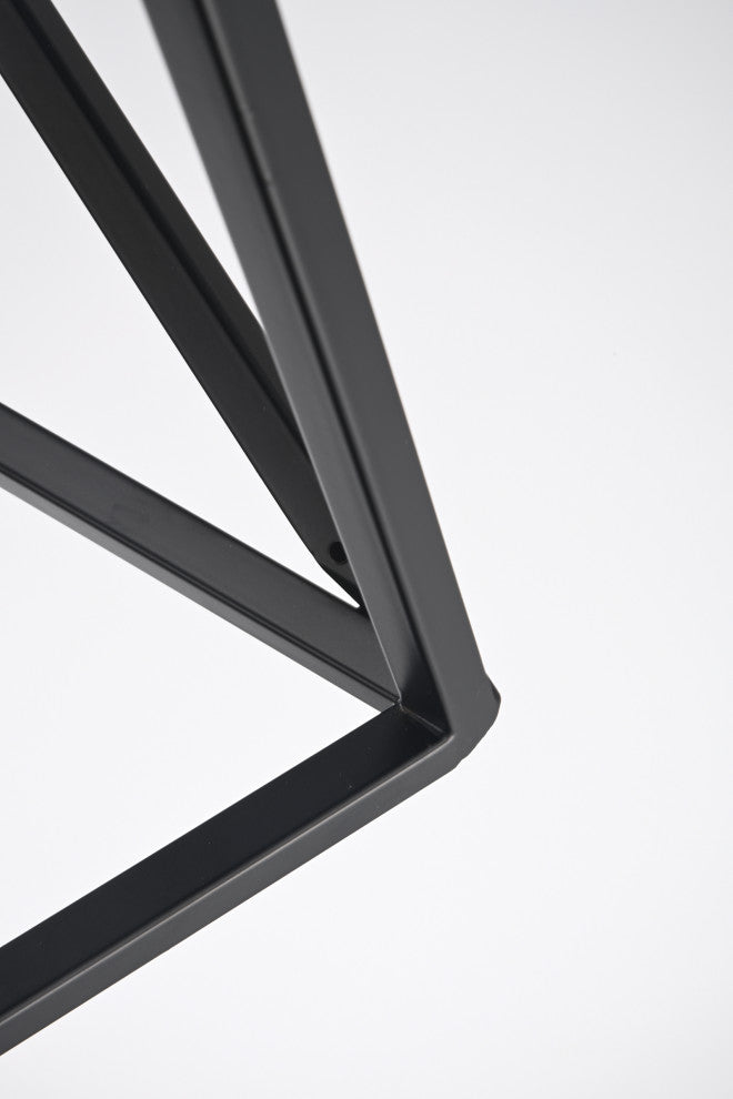 5-Light Matte Black Linear Lantern Pendant Light Cage Chandelier