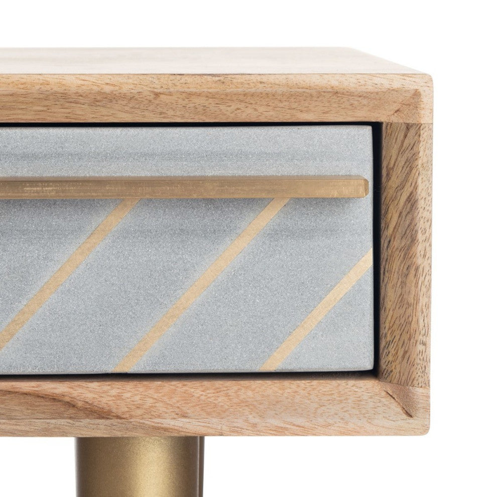 Safavieh Leni Desk, Natural/Brass