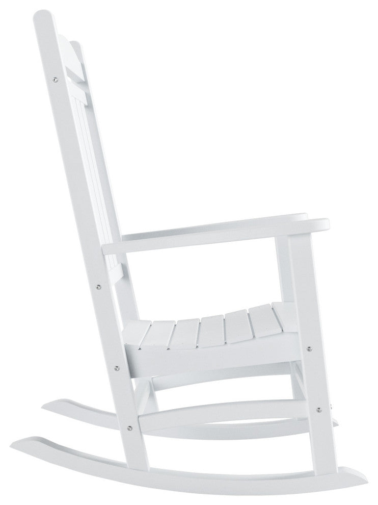 WestinTrends 4PC Set Adirondack Outdoor Patio Porch Rocking Chairs, White