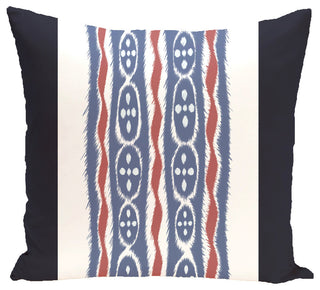 Ikat Ribbon Stripes Print Pillow, Bewitching, 16"x16"