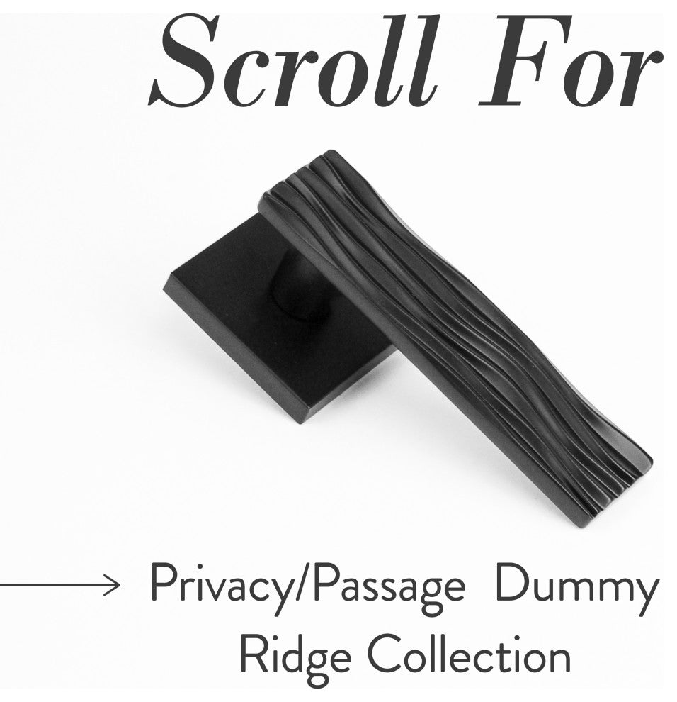 Modern Heavy Duty Designer Interior Door Lever - Ridge Collection, Matte Black, Passage Right Hand