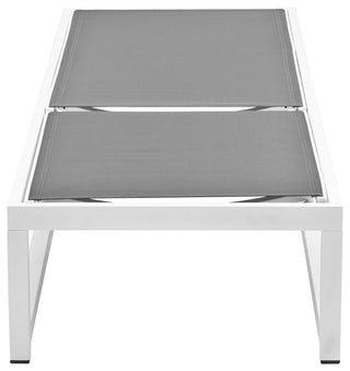 Maldives Water Resistant Mesh Patio Adjustable Chaise Lounge, Gray, White Frame