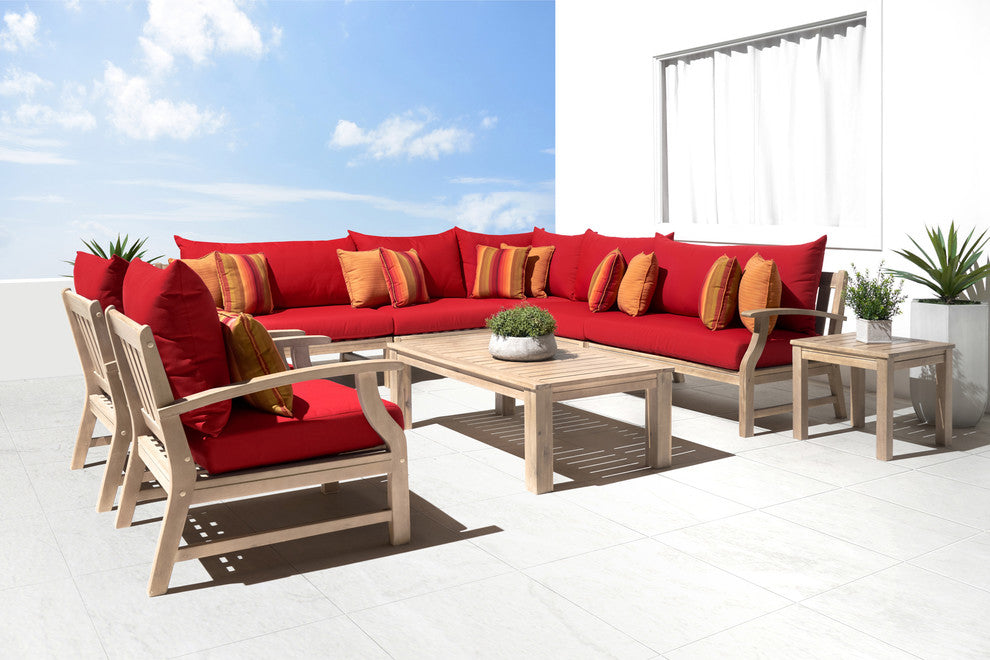 Kooper 9 Piece Outdoor Patio Piece Seating Set, Sunset