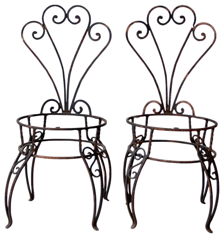 Consigned, Vintage Metal Garden Chairs Pair