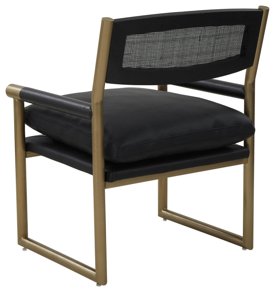 Harlow Black Vegan Leather Armchair