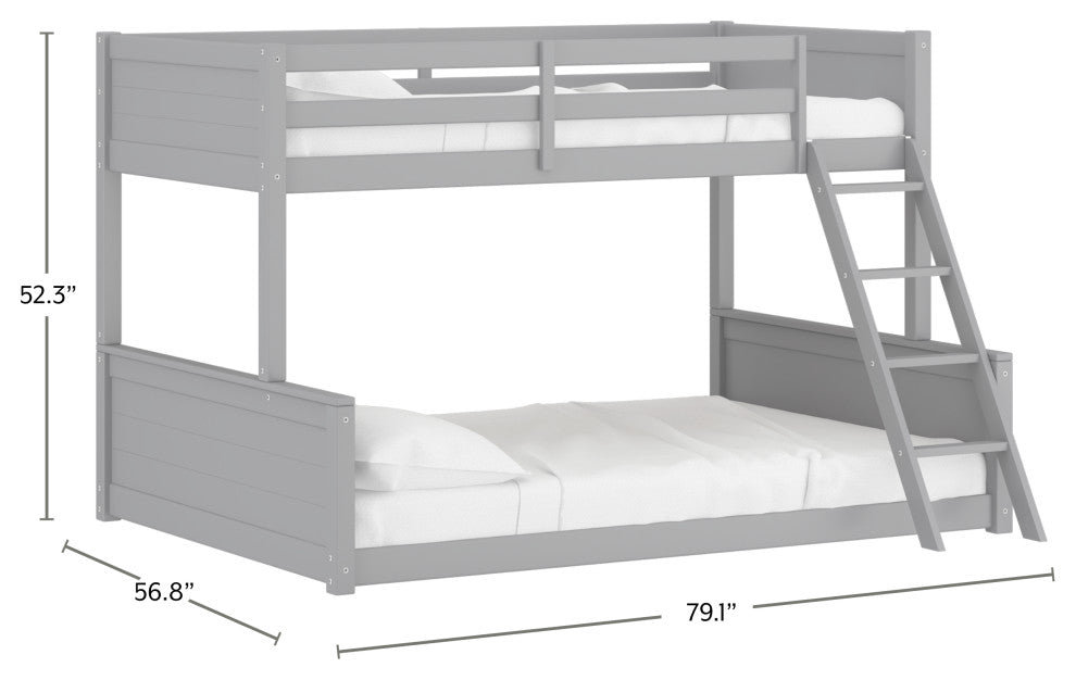 Hillsdale Capri Wood Twin Over Full Size Bunk Bed with Ladder