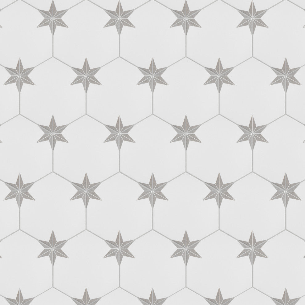 Stella Hex Silver Porcelain Floor and Wall Tile