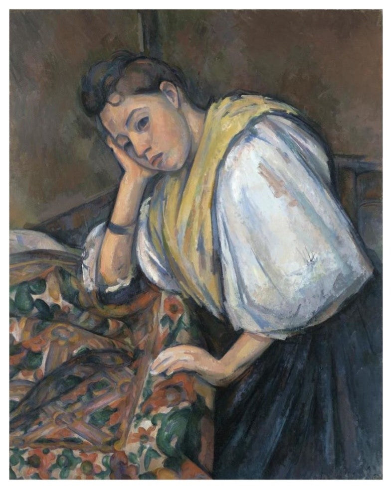 "Young Italian Woman at a Table" Digital Paper Print by Paul Cezanne, 30"x37"