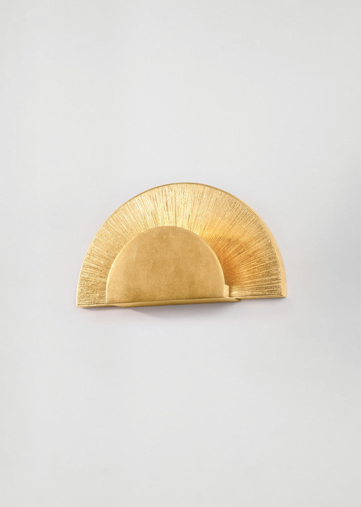 Homecrest 7.5" High Vintage Gold Leaf Wall Sconce