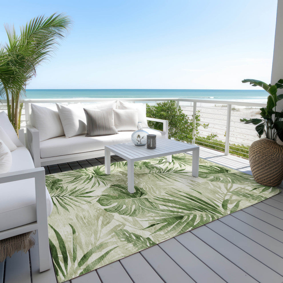 Machine Washable Indoor/Outdoor Chantille ACN1886 Aloe 9' x 12' Rug