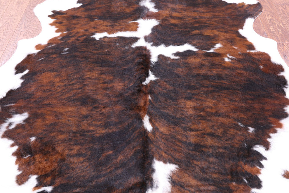 6' 9" X 6' 3" Organic Natural Hair-On Cowhide Area Rug C1646