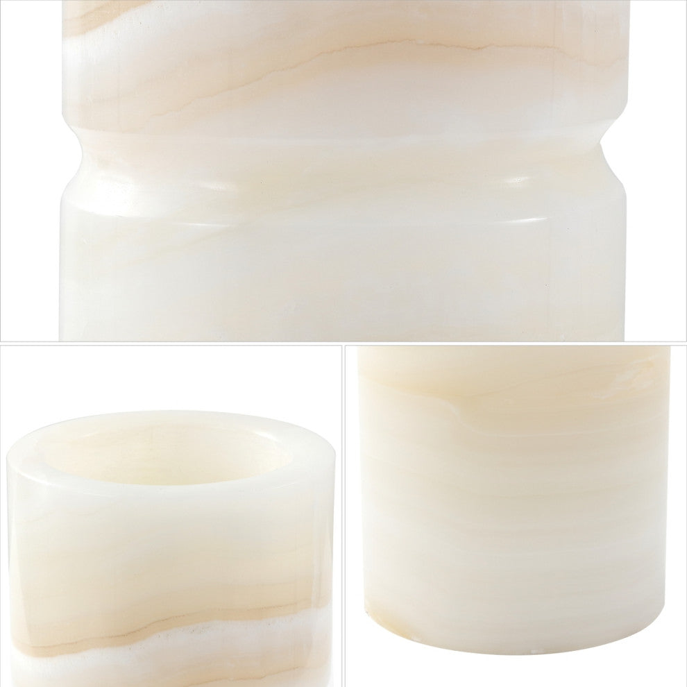 Safavieh Kavo White Jade Vase, Ivory/Rust