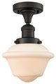 1-Light Oxford 11" Semi-Flush Mount, Oil Rubbed Bronze, Glass: Matte White Cased