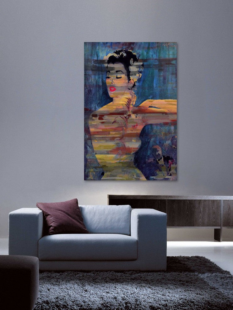 "Bright Red Lips" Painting Print on Wrapped Canvas, 16x24