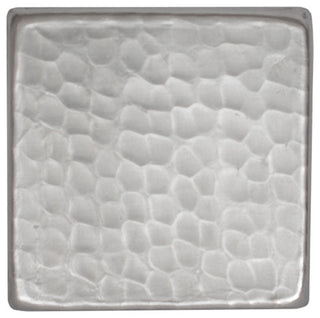 Nickel Plated Hammered Copper Tile, 2"x2"