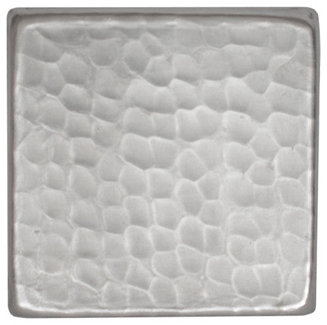 Nickel Plated Hammered Copper Tile, 2"x2"