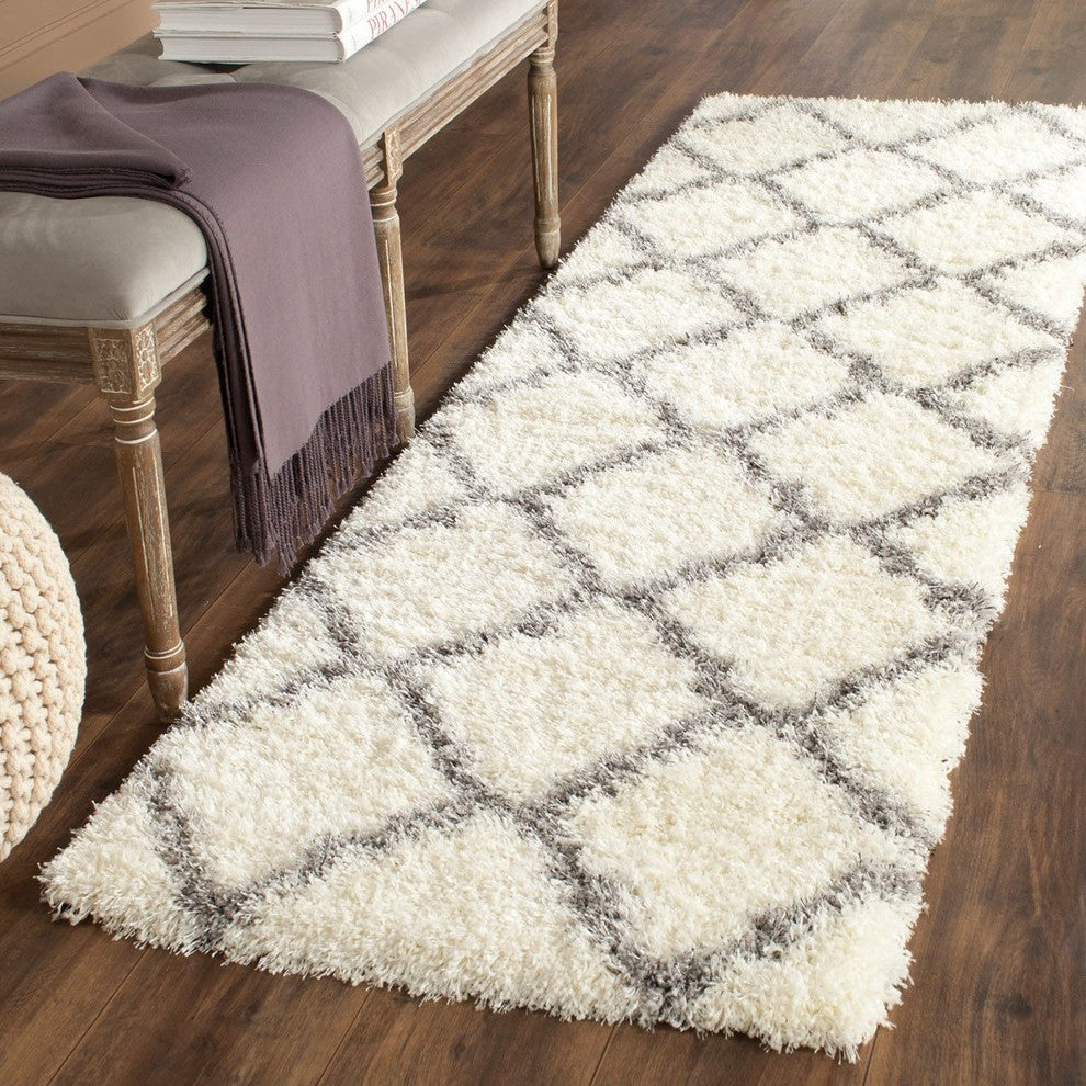 Safavieh Montreal Shag Sgm866B Shag Rug, Ivory/Gray, 8'6"x12'0"